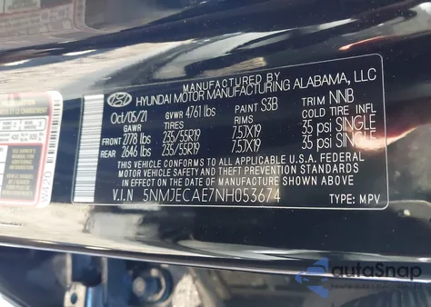 2022 Hyundai Tucson Limited from USA, damaged, VIN 5NMJECAE7NH053674